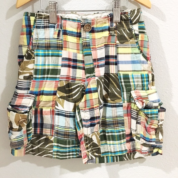 GAP Other - Baby Gap Madras Patchwork Cargo Shorts Boy Size 4